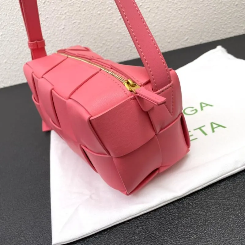 Bottega Veneta Pink Woven Satchel Bag S009 23.5cm - Image 4