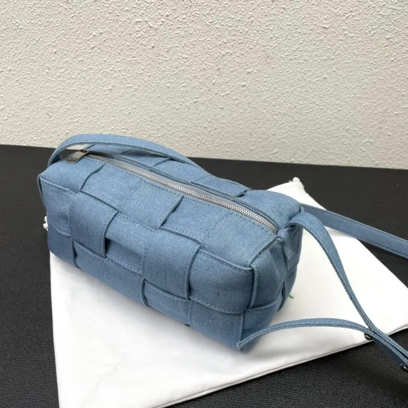 Bottega Veneta Denim Woven Satchel Bag S009 23.5cm - Image 4