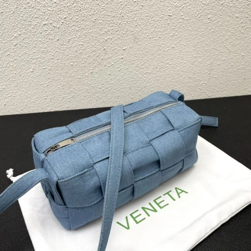 Bottega Veneta Denim Woven Satchel Bag S009 23.5cm - Image 5