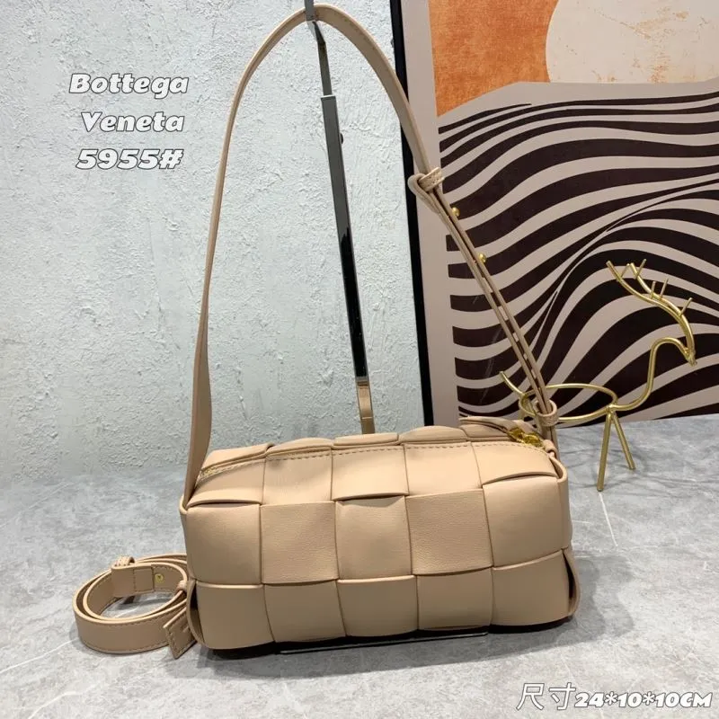 Bottega Veneta 5955 Beige Leather Satchel Bag - Image 3