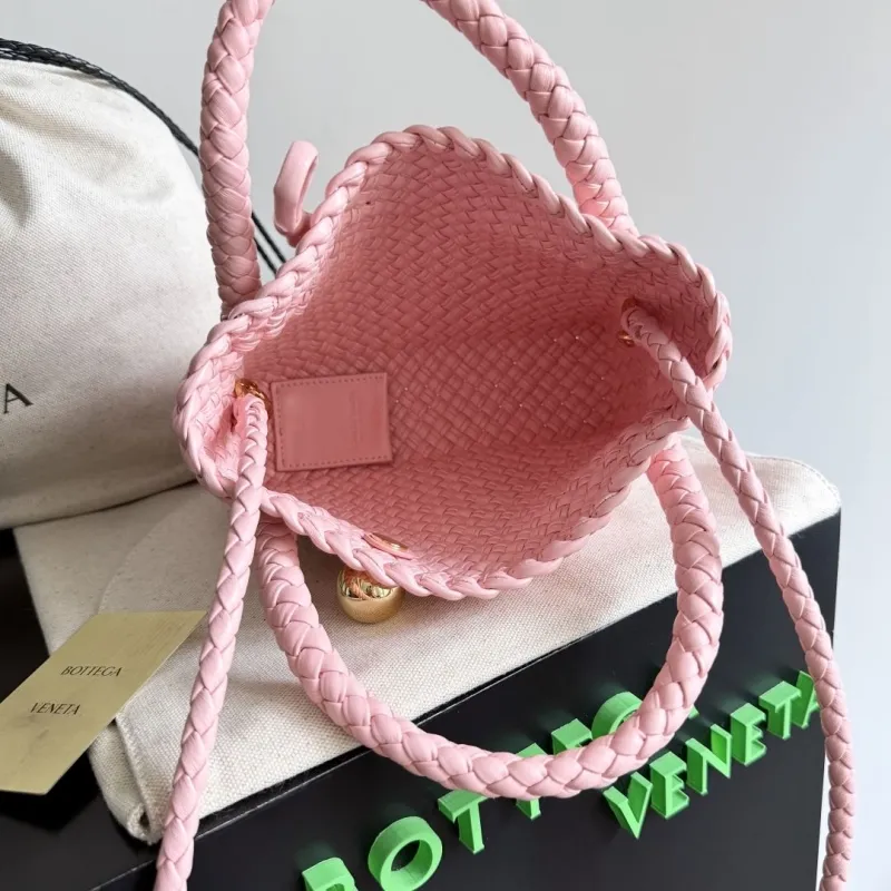 Bottega Veneta Pink Woven Top Handle Bag BV-16 - Image 9