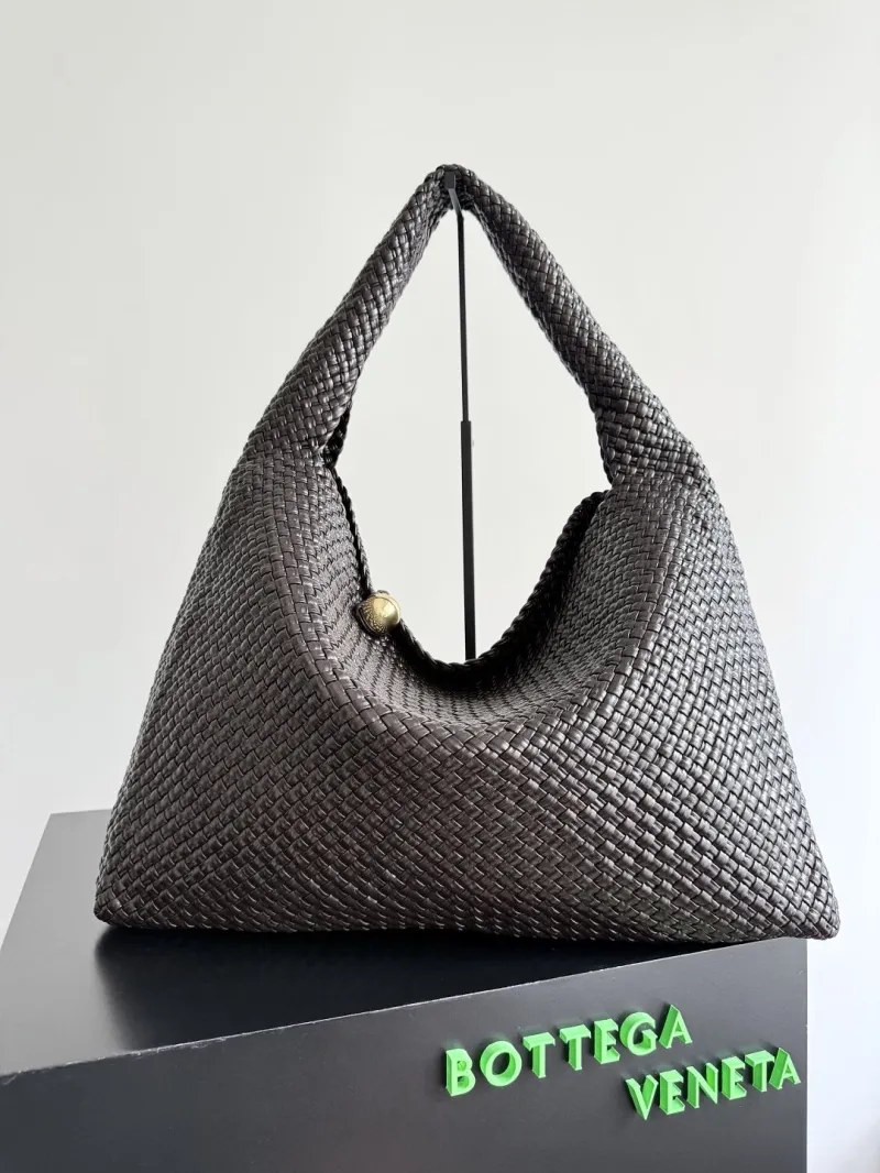 Bottega Veneta Dark Brown Woven Leather Top Handle Hobo Bag 29