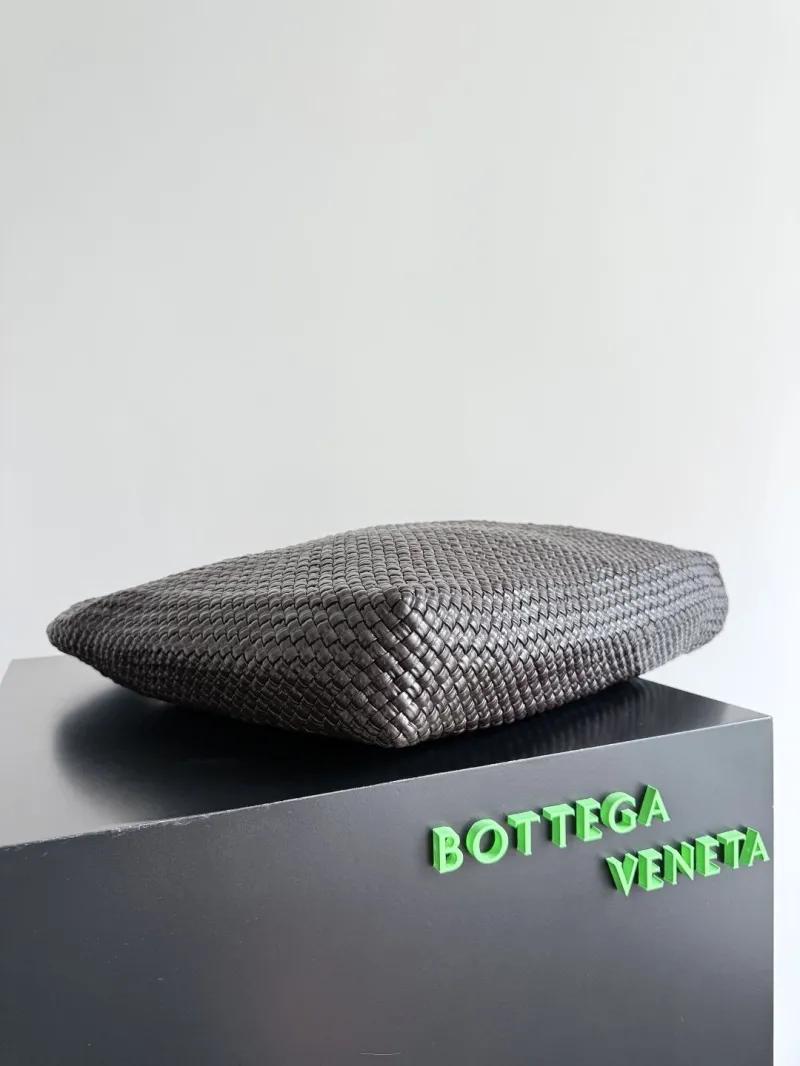 Bottega Veneta Dark Brown Woven Leather Top Handle Hobo Bag 29 - Image 3