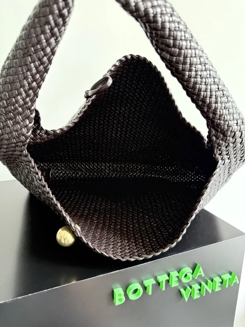 Bottega Veneta Dark Brown Woven Leather Top Handle Hobo Bag 29 - Image 9