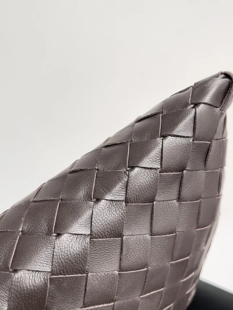 Bottega Veneta Dark Brown Woven Top Handle Bag - Image 6