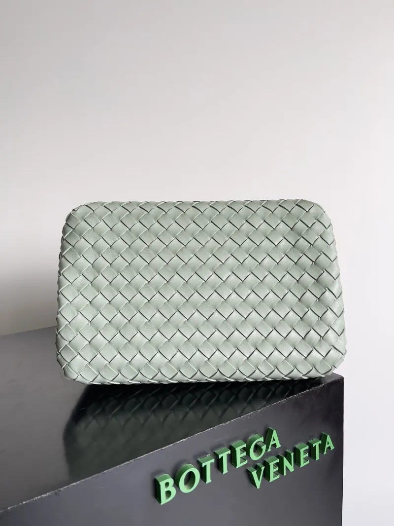 Bottega Veneta Mint Green Woven Top Handle Tote Bag - Image 3