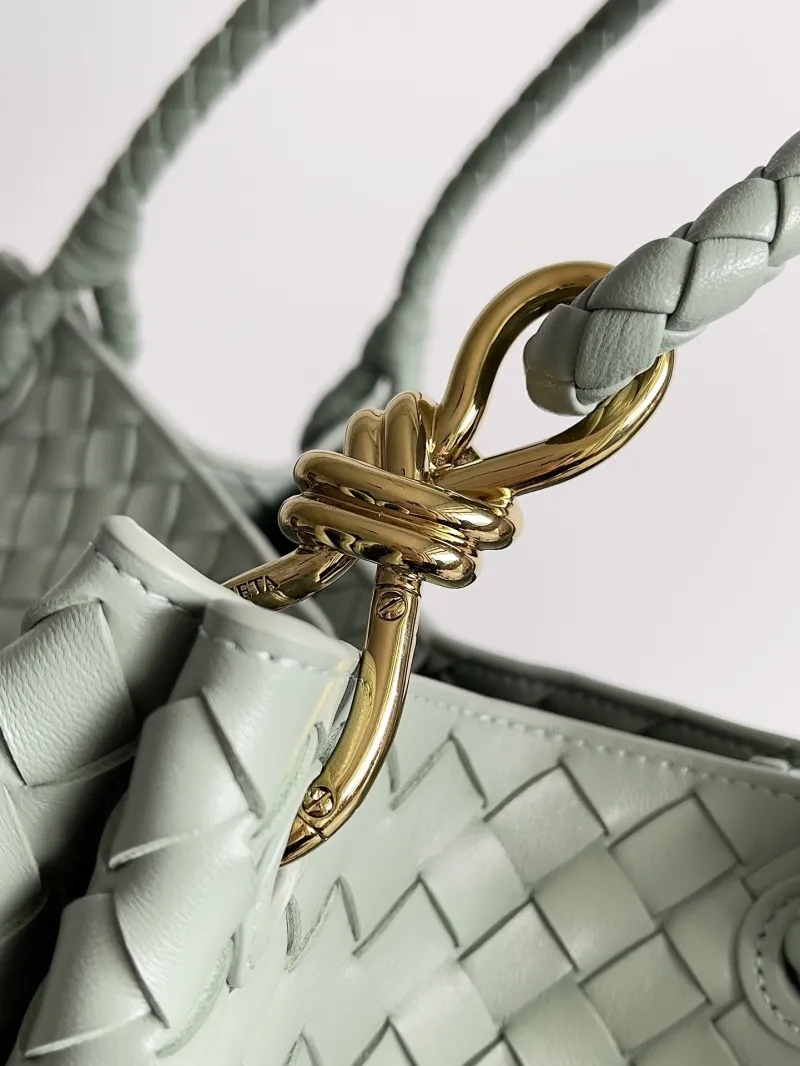 Bottega Veneta Mint Green Woven Top Handle Tote Bag - Image 8