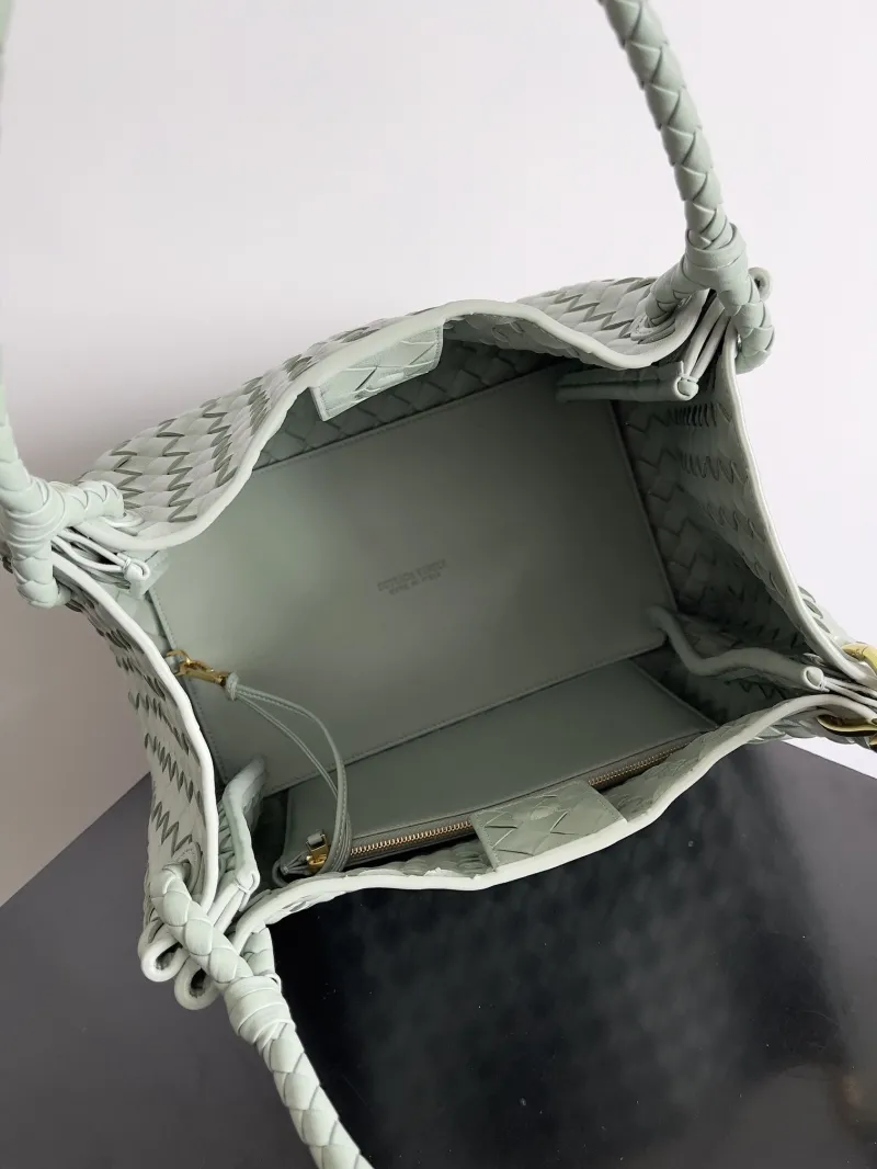 Bottega Veneta Mint Green Woven Top Handle Tote Bag - Image 9