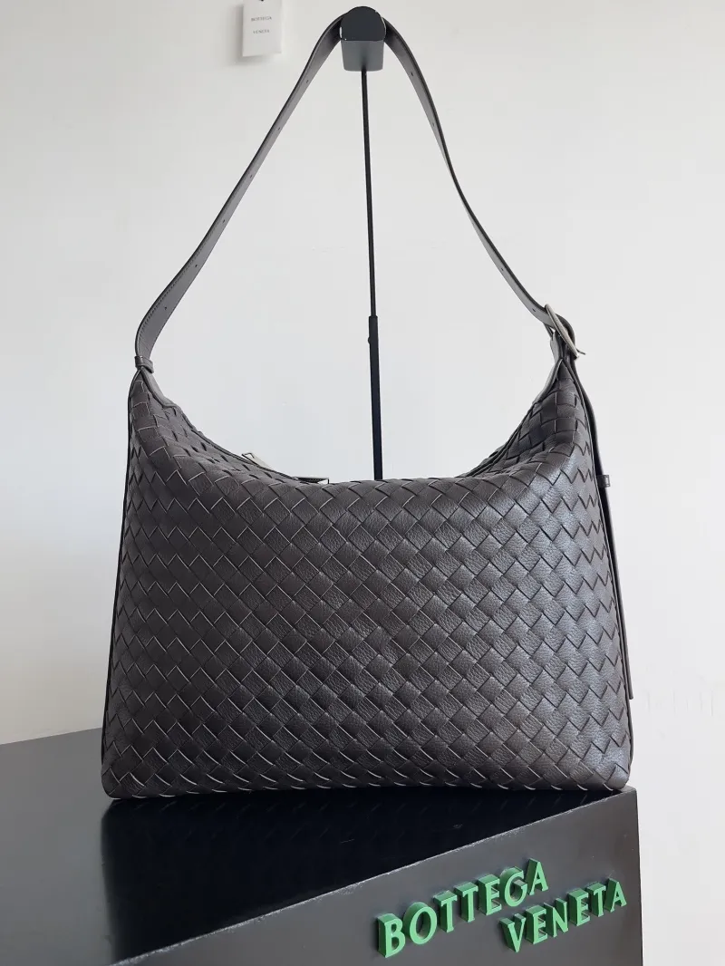 Bottega Veneta Dark Brown Woven Leather Hobo Bag