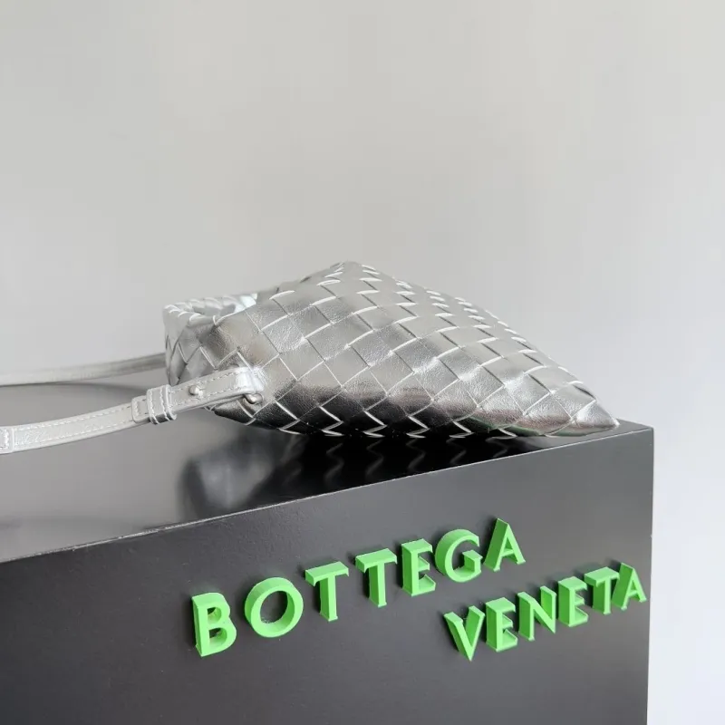 Alternative view of Bottega Veneta Silver Intreccio Top Handle Crossbody Bag
