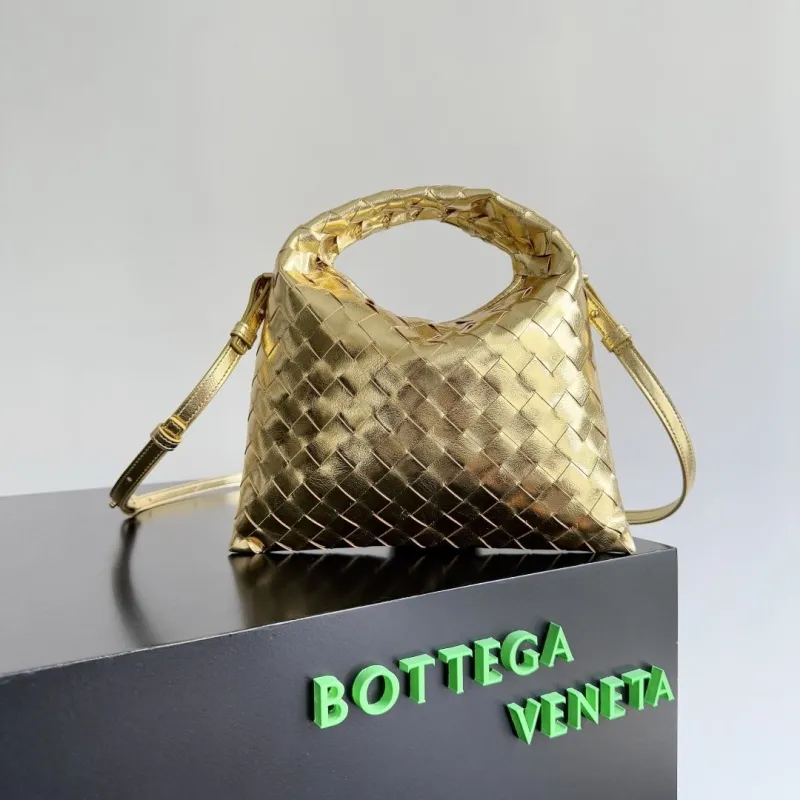 Bottega Veneta Gold Top Handle Crossbody Bag