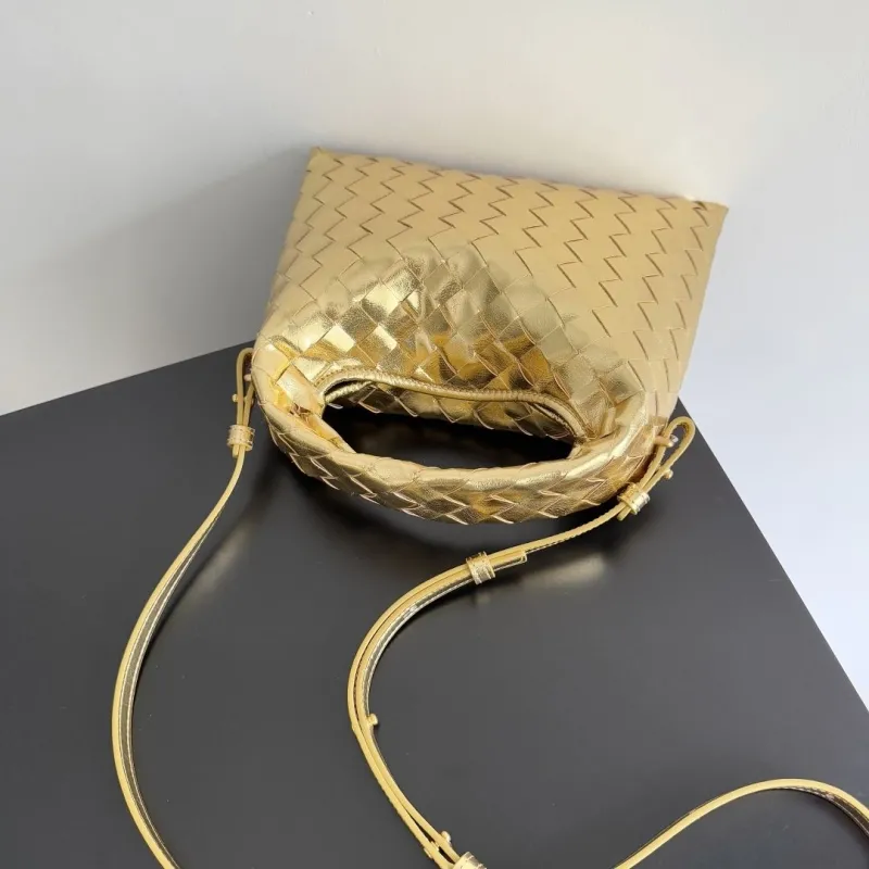 Bottega Veneta Gold Top Handle Crossbody Bag - Image 4