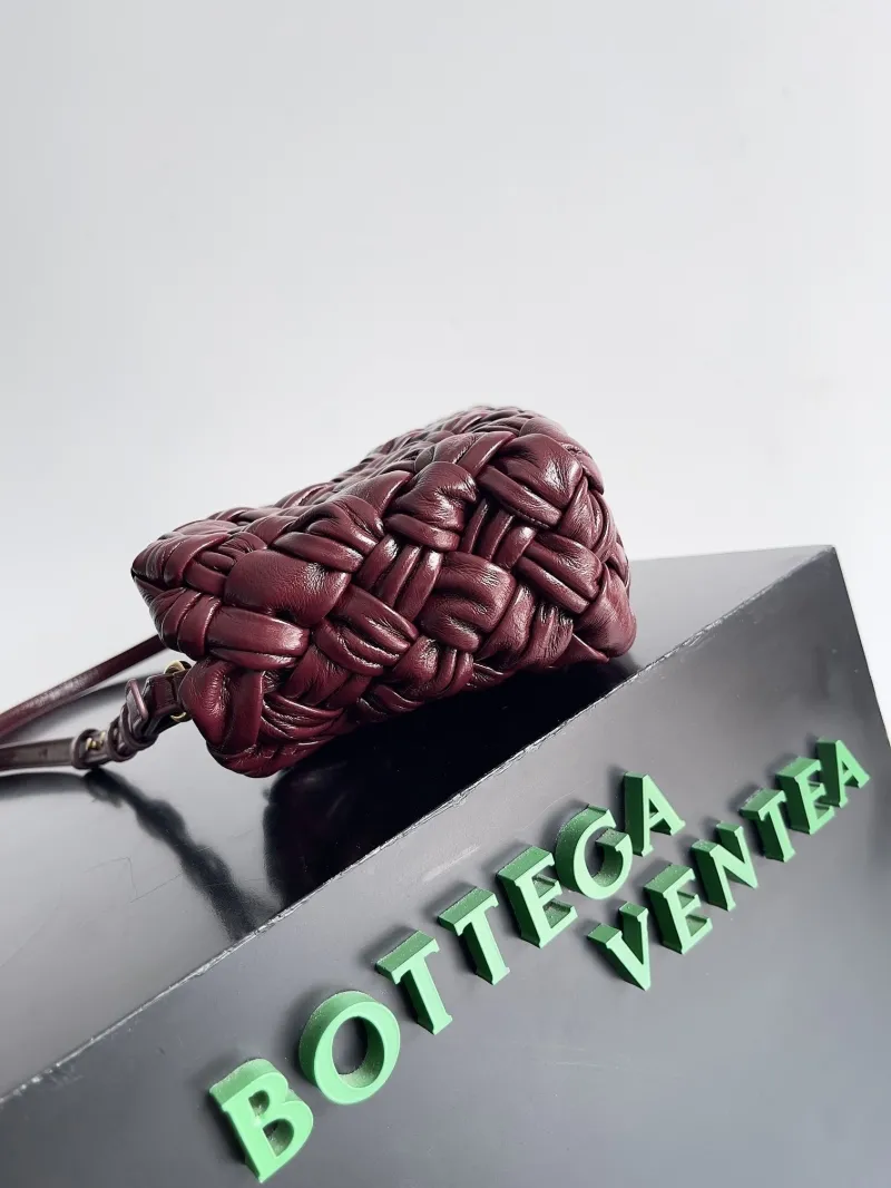 Alternative view of BOTTEGA VENTEA Burgundy Woven Top Handle Shoulder Bag