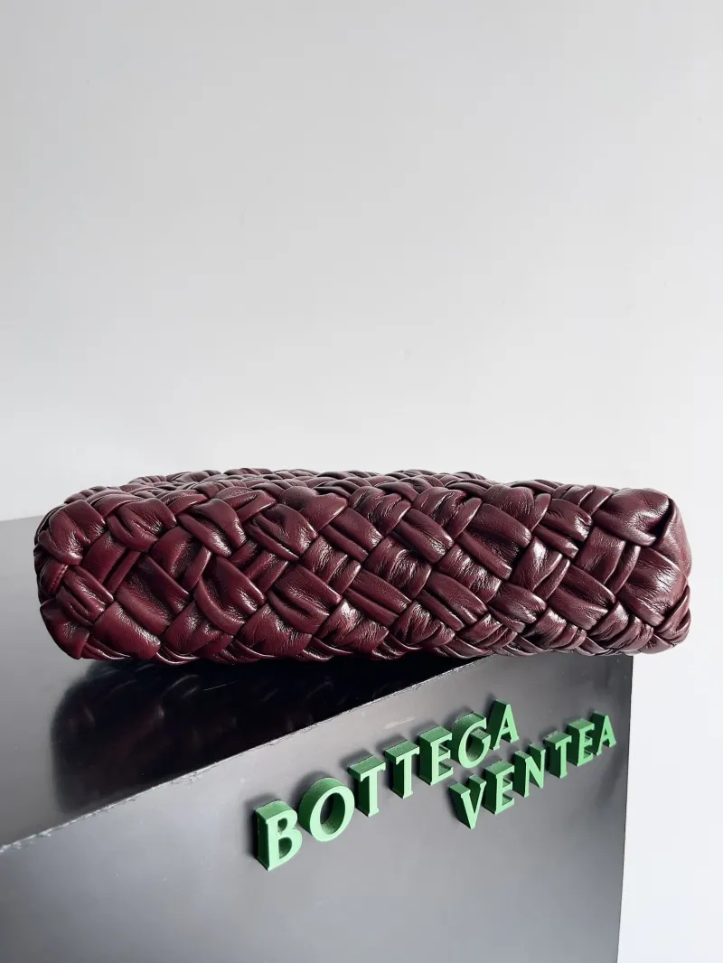 BOTTEGA VENTEA Burgundy Woven Top Handle Shoulder Bag - Image 3