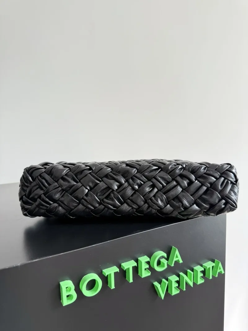 Alternative view of Bottega Veneta Black Woven Leather Shoulder Bag 77