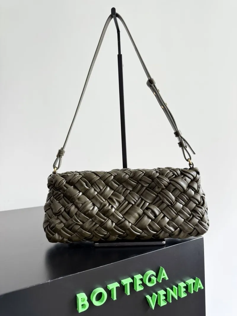 Bottega Veneta Woven Olive Leather Shoulder Bag