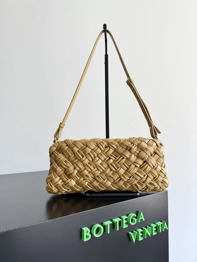 Bottega Veneta Tan Woven Top Handle Bag 80
