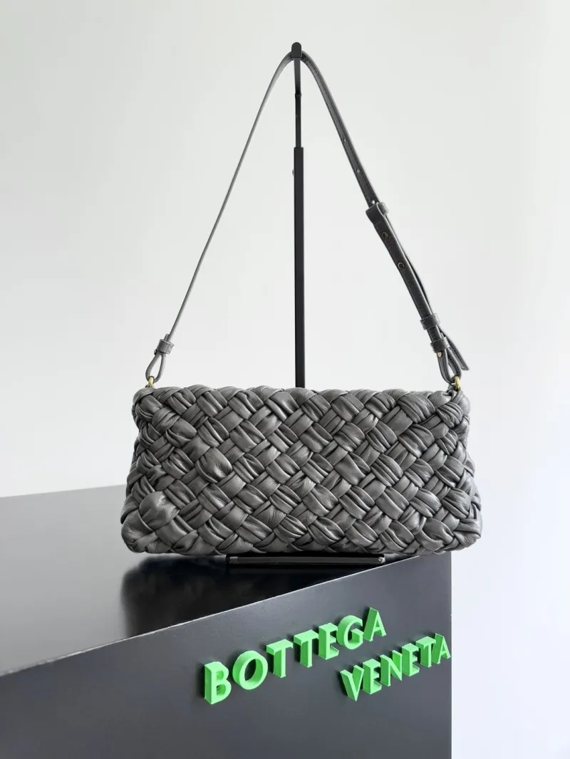 Bottega Veneta Gray Woven Top Handle Shoulder Bag 81
