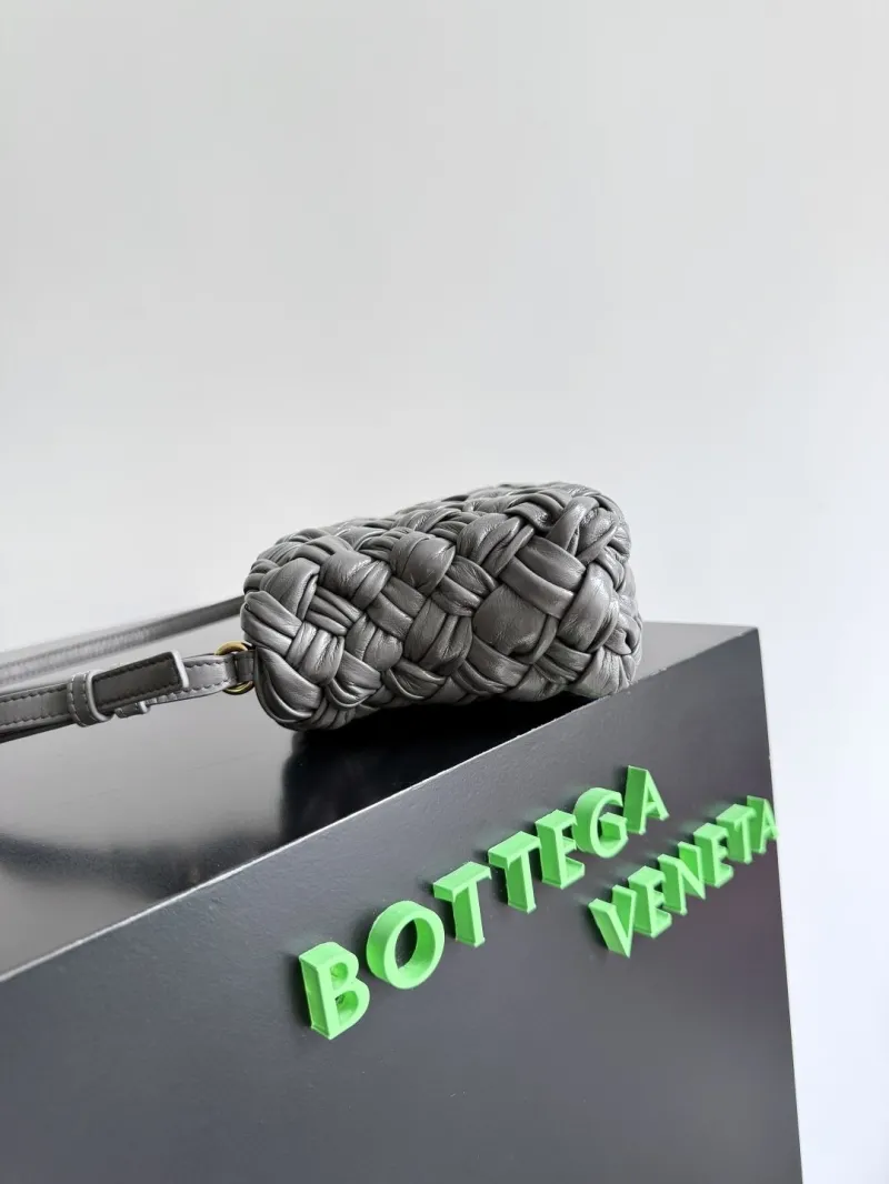 Alternative view of Bottega Veneta Gray Woven Top Handle Shoulder Bag 81