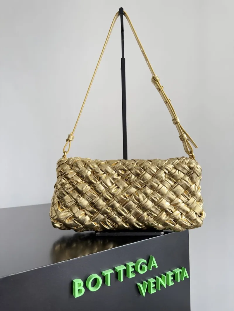 Bottega Veneta Gold Woven Top Handle Bag 82