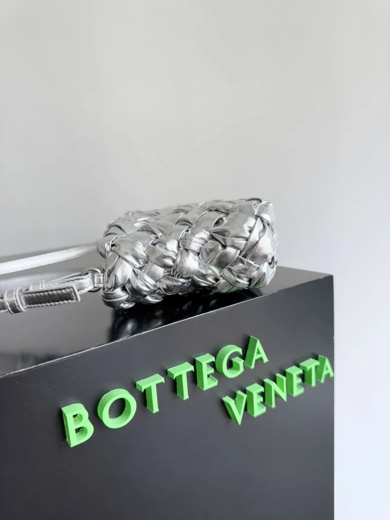 Alternative view of Bottega Veneta Silver Woven Top Handle Bag 83