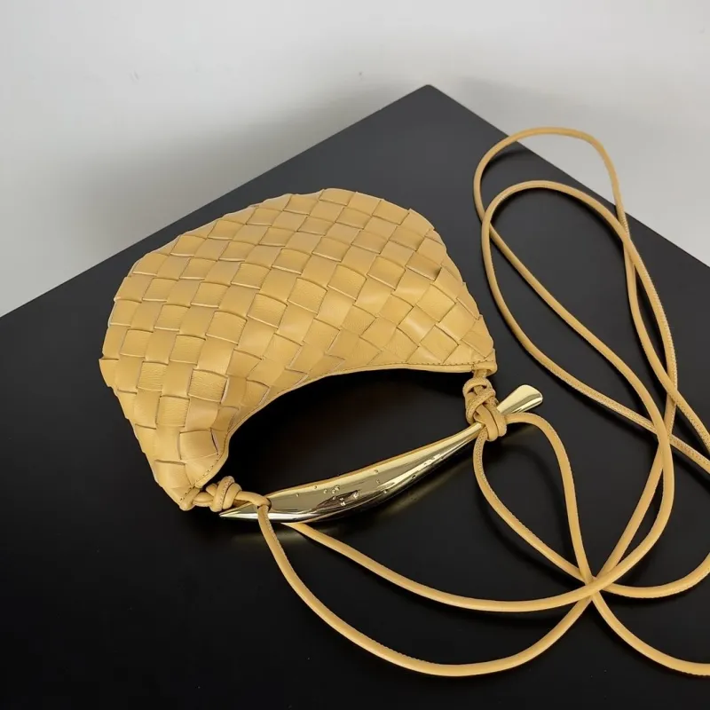 Bottega Veneta Yellow Woven Mini Top Handle Crossbody Bag - Image 4