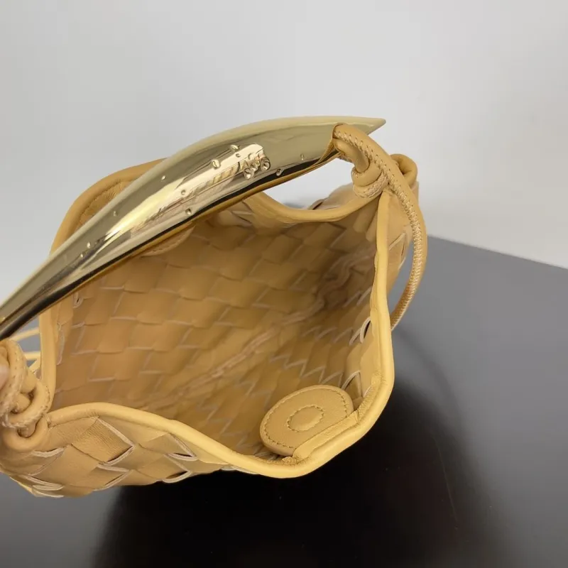 Bottega Veneta Yellow Woven Mini Top Handle Crossbody Bag - Image 9