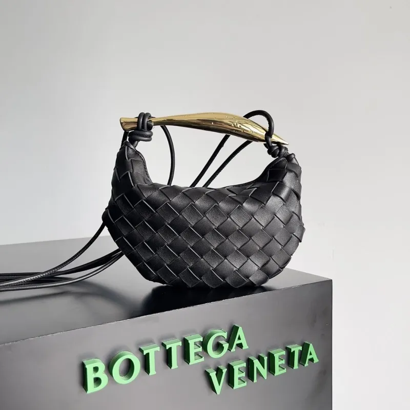 Bottega Veneta Black Mini Woven Crossbody Bag