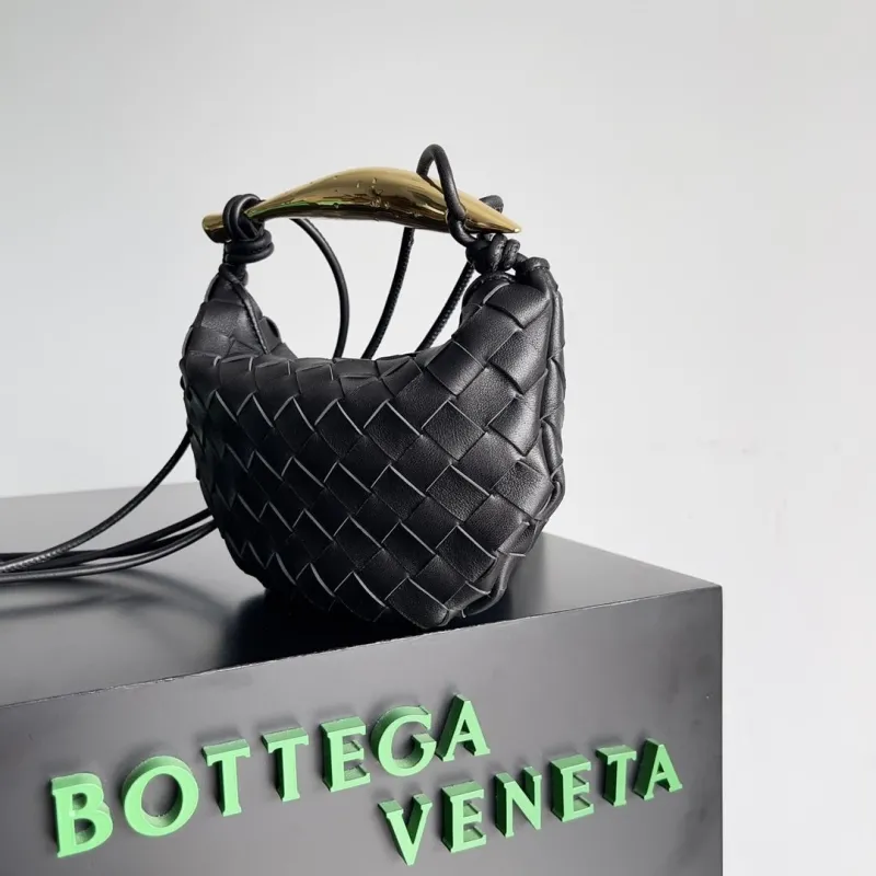 Alternative view of Bottega Veneta Black Mini Woven Crossbody Bag