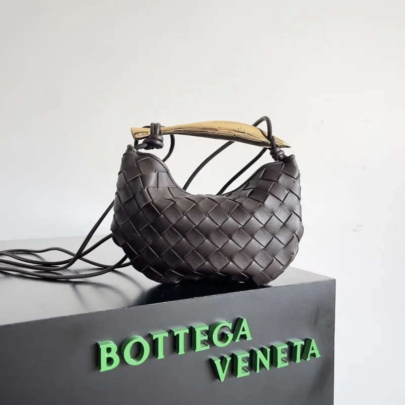 Bottega Veneta Dark Brown Woven Mini Crossbody Bag 88