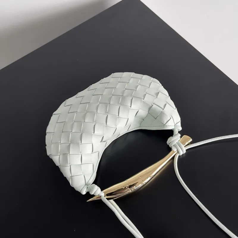 Bottega Veneta Light Mint Woven Mini Hobo Crossbody Bag - Image 4