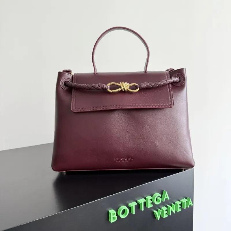 Bottega Veneta Burgundy Top Handle Bag 120