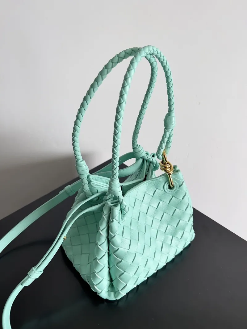 Bottega Veneta Mint Green Woven Top Handle Bag 129 - Image 3