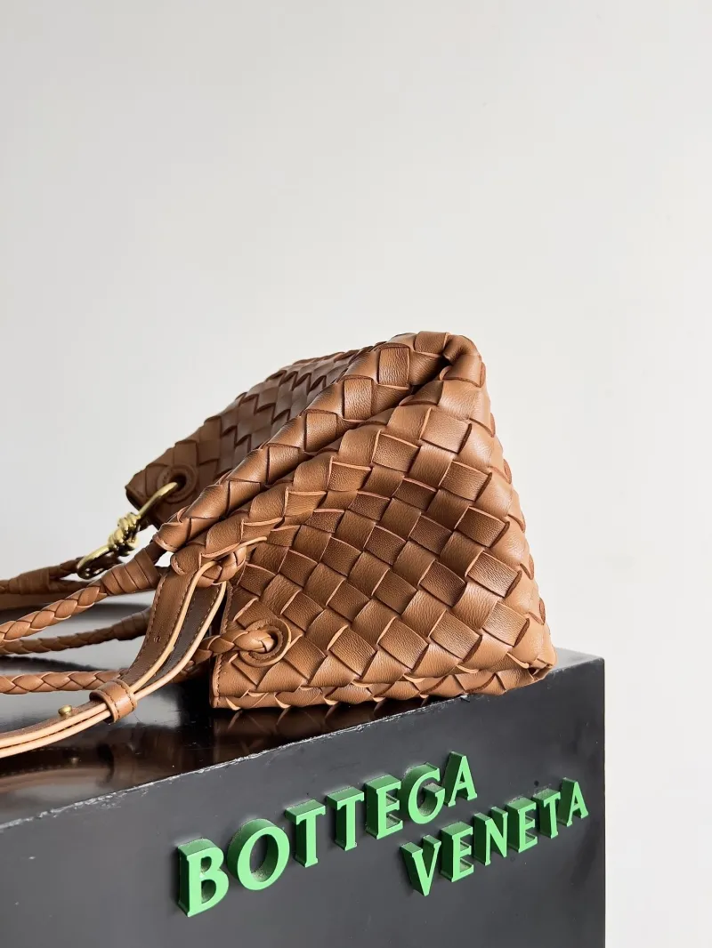 Alternative view of Bottega Veneta Brown Woven Top Handle Crossbody Bag 130
