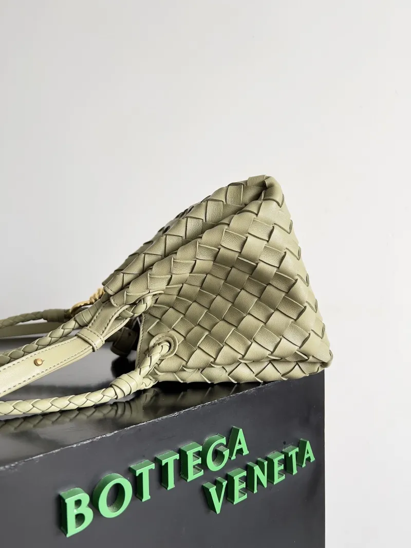 Alternative view of Bottega Veneta Woven Top Handle Bag Sage Green 132