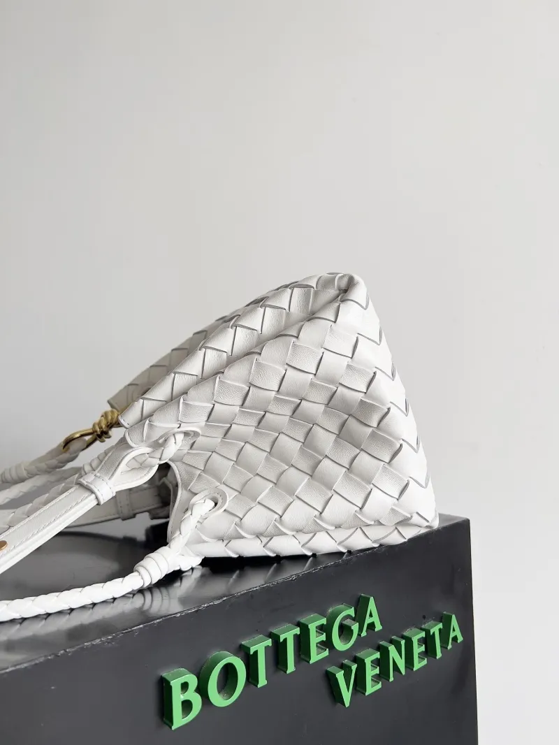 Alternative view of Bottega Veneta White Woven Top Handle Bag 133
