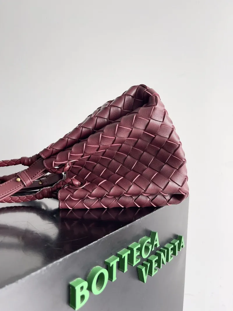 Alternative view of Bottega Veneta Burgundy Woven Top Handle Crossbody Bag