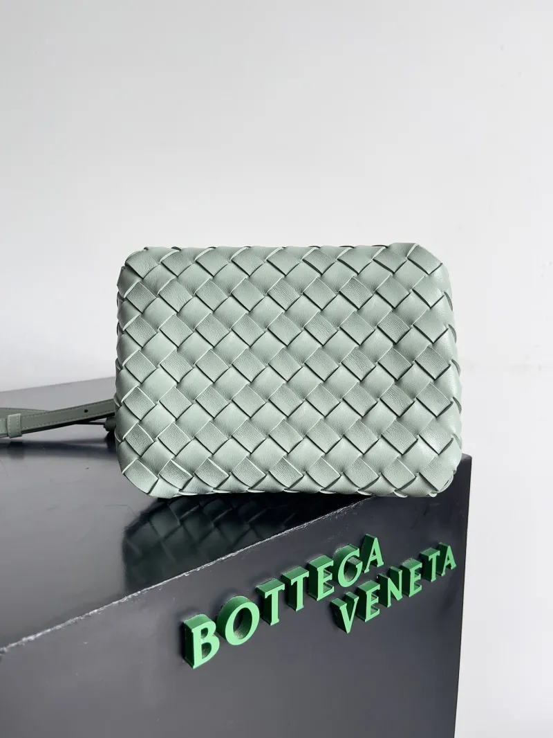 Bottega Veneta Mint Green Woven Top Handle Bag - Image 3