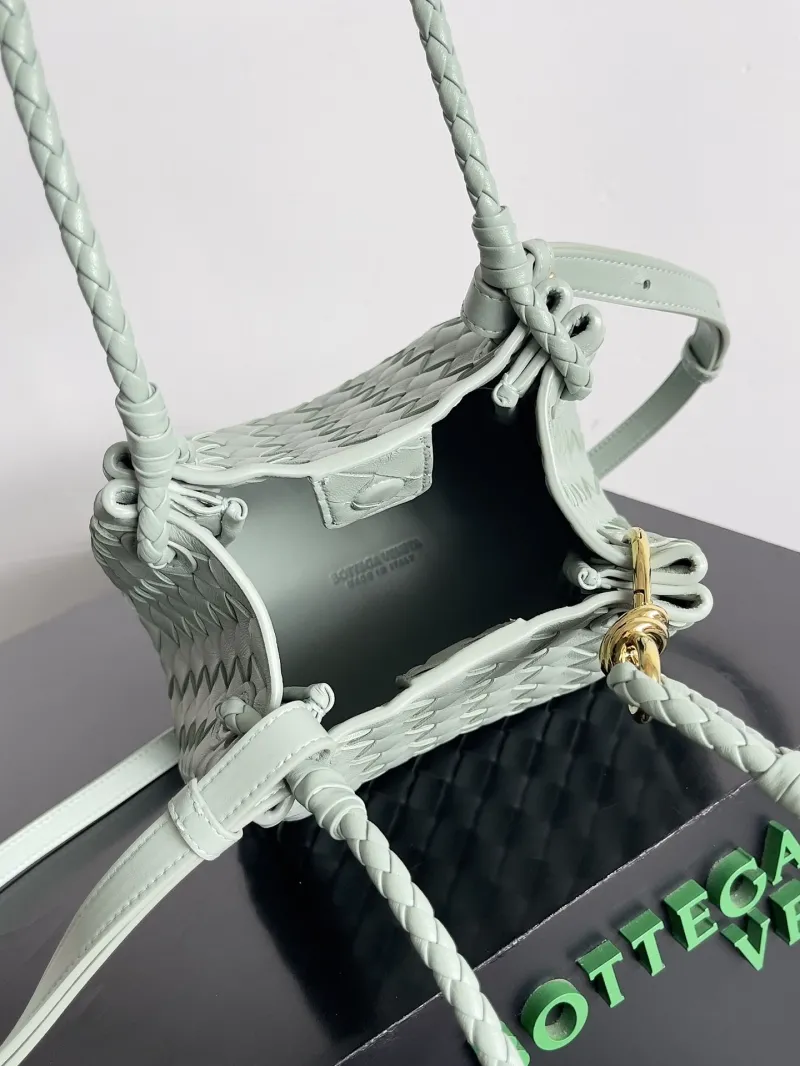 Bottega Veneta Mint Green Woven Top Handle Bag - Image 9