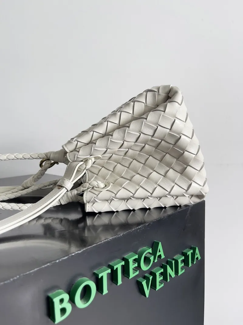 Alternative view of Bottega Veneta White Woven Top Handle Bag 136