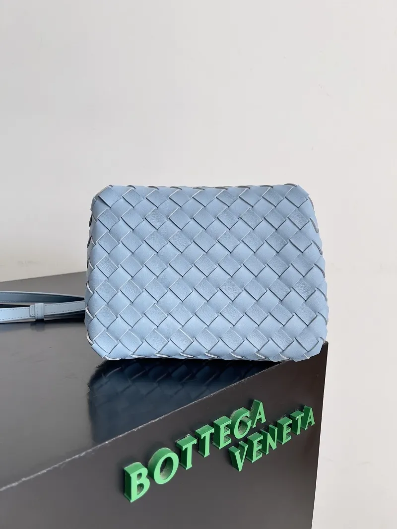 Bottega Veneta Light Blue Woven Top Handle Bag - Image 3