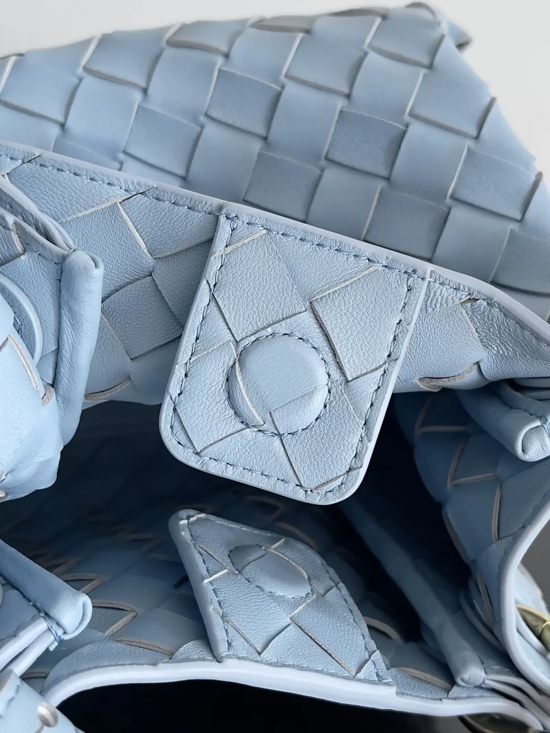 Bottega Veneta Light Blue Woven Top Handle Bag - Image 6