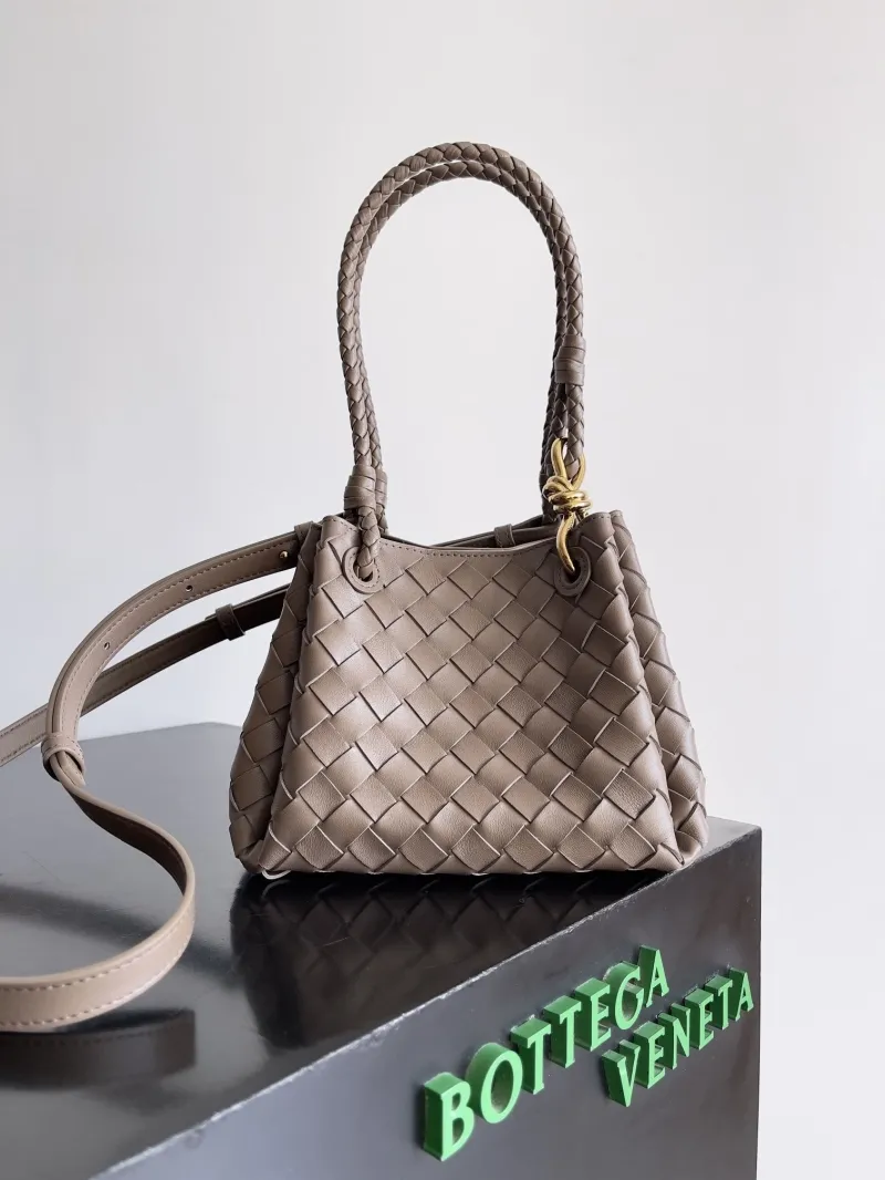 Bottega Veneta Taupe Intrecciato Top Handle Bag 139