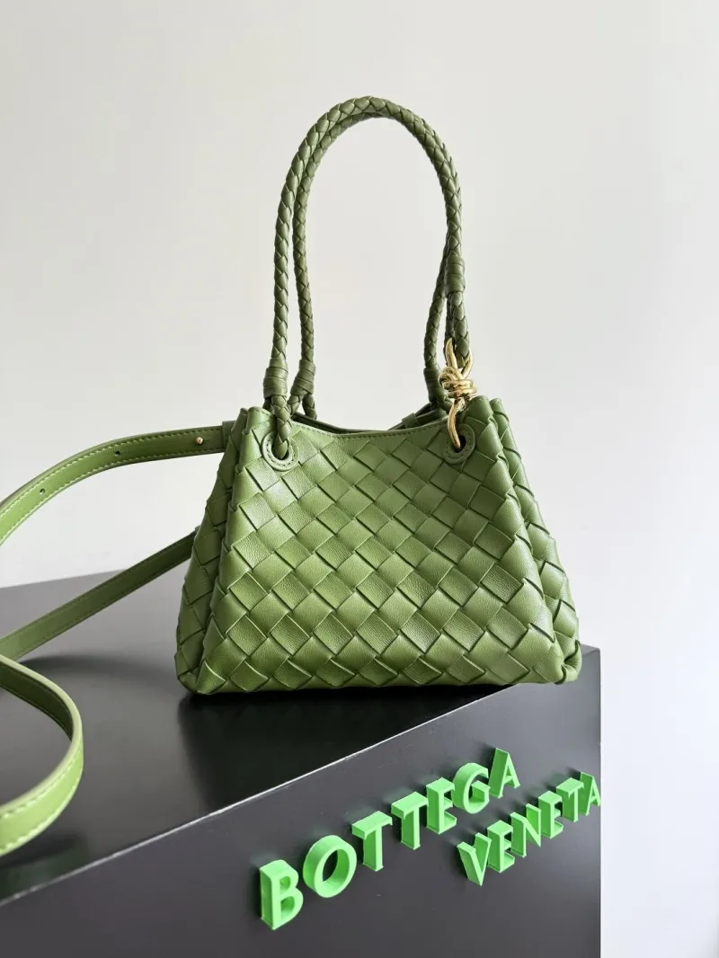 Bottega Veneta Green Woven Top Handle Bag