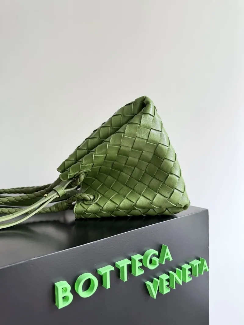 Alternative view of Bottega Veneta Green Woven Top Handle Bag