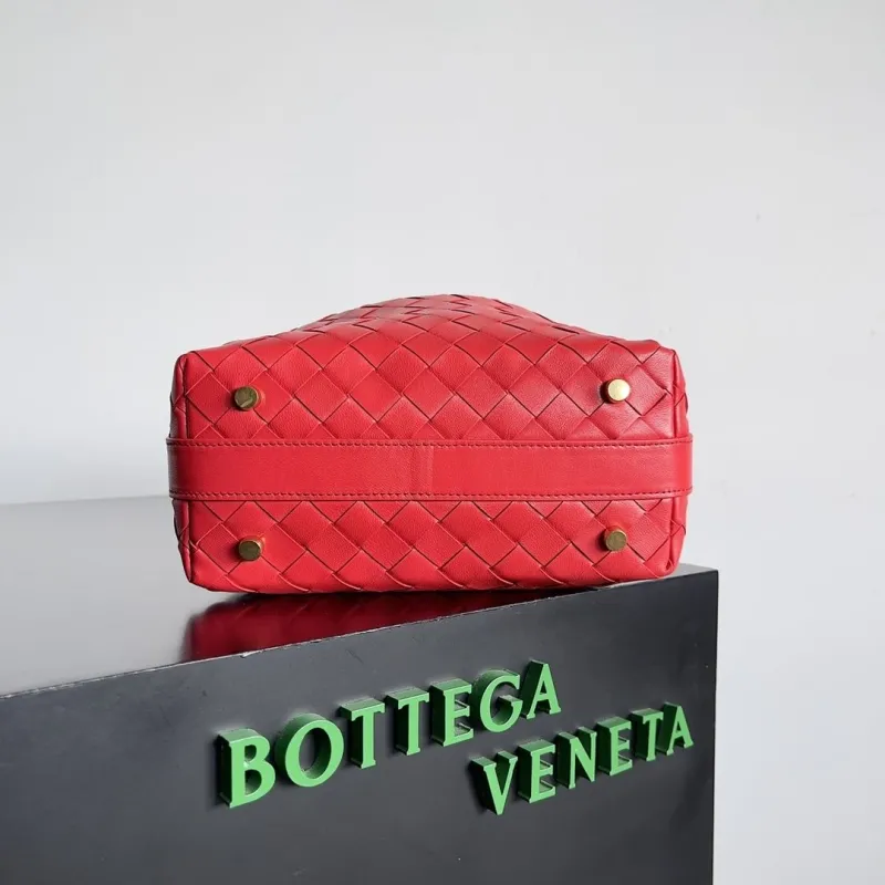 Bottega Veneta Red Woven Top Handle Bag 144 - Image 4
