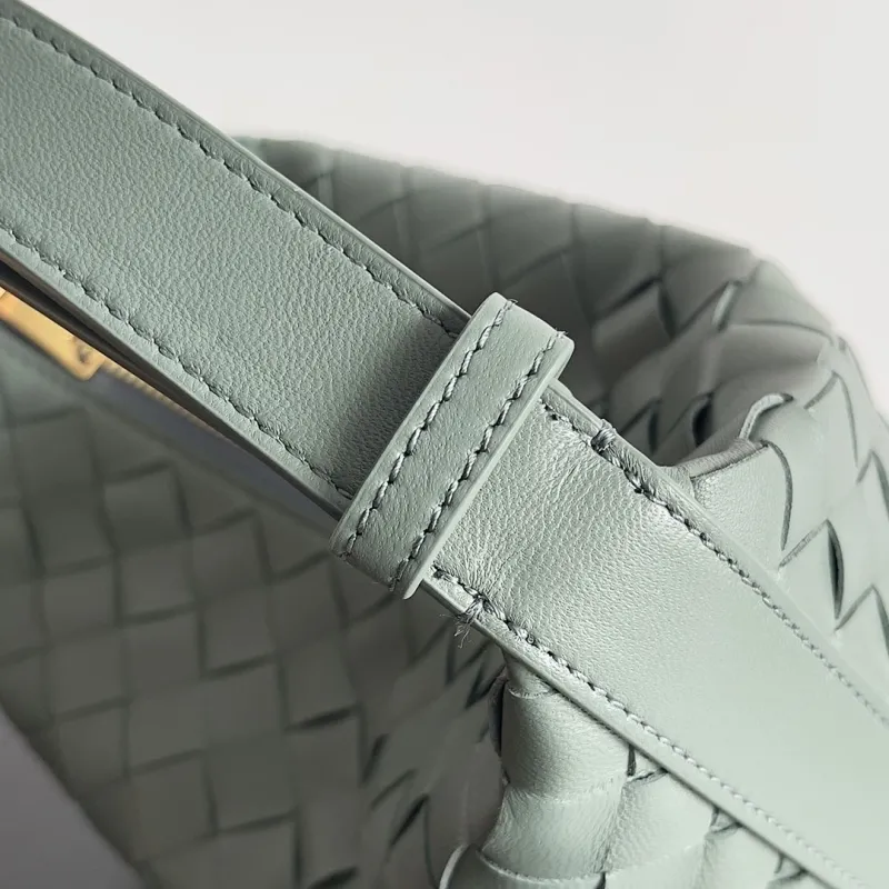 Bottega Veneta Intreccio Woven Top Handle Bag Sage Green 157 - Image 4