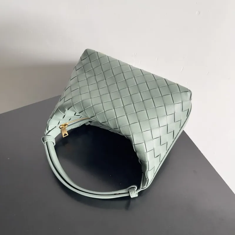 Bottega Veneta Intreccio Woven Top Handle Bag Sage Green 157 - Image 5