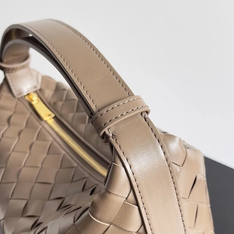 Bottega Veneta Taupe Intrecciato Top Handle Bag 159 - Image 4