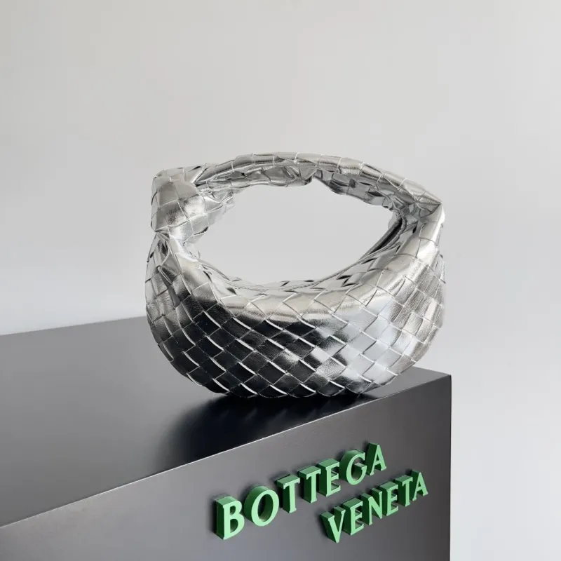 Bottega Veneta Silver Mini Top Handle Bag